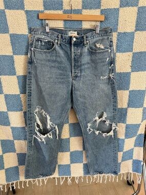 Agolde Light Blue Distressed Relaxed Jeans 90s relaxed fit